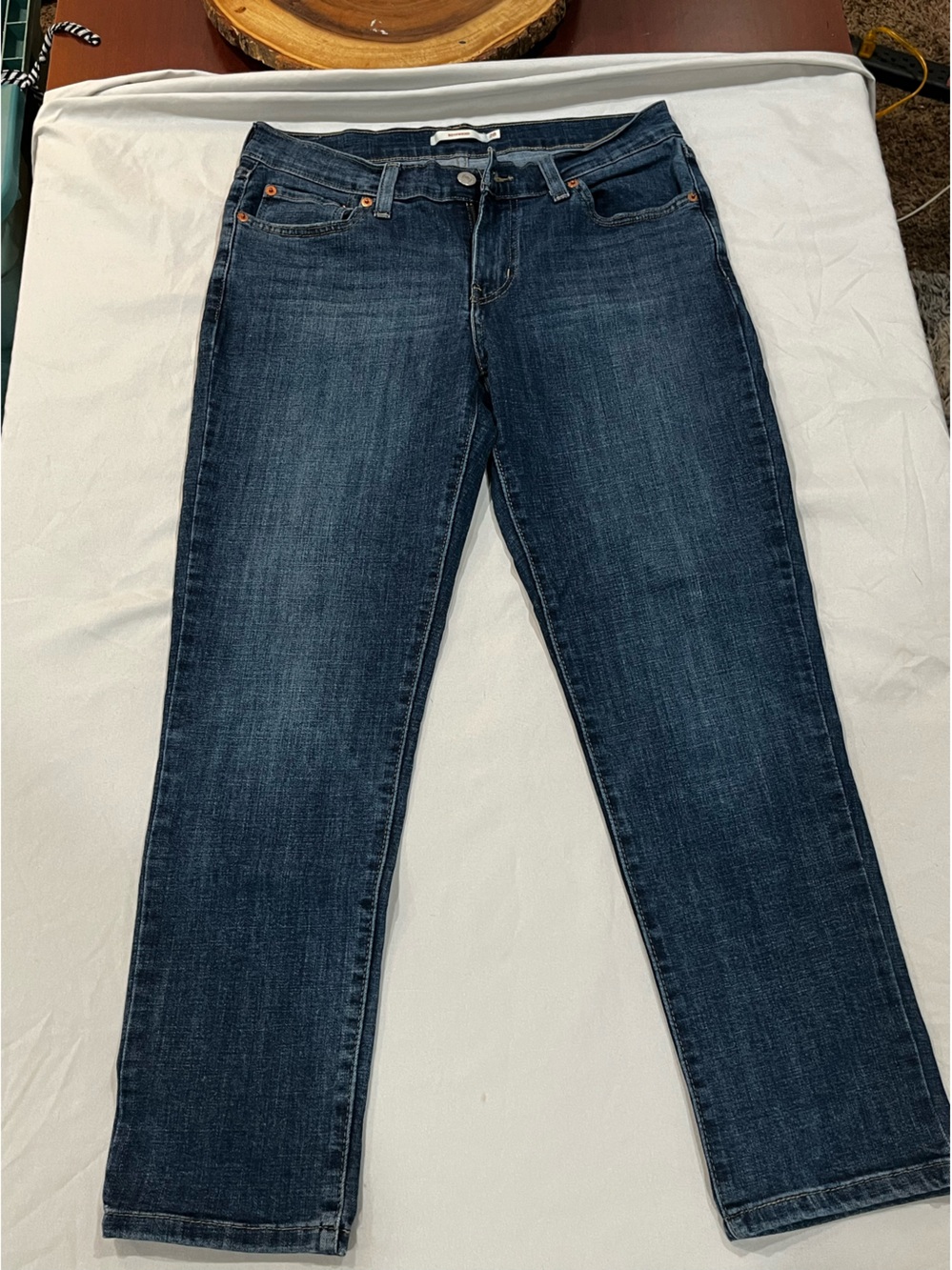 Levi’s Women's Boyfriend Jeans in Dark Blue Denim
